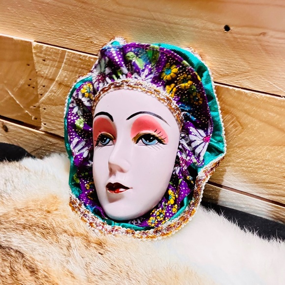 Decorative mask art ceramic wall decor vintage - Picture 4 of 6